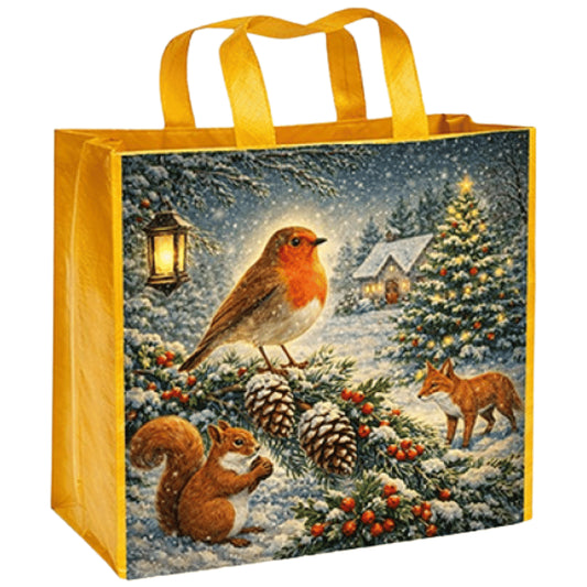 Christmas shopping bag - woodland animals.