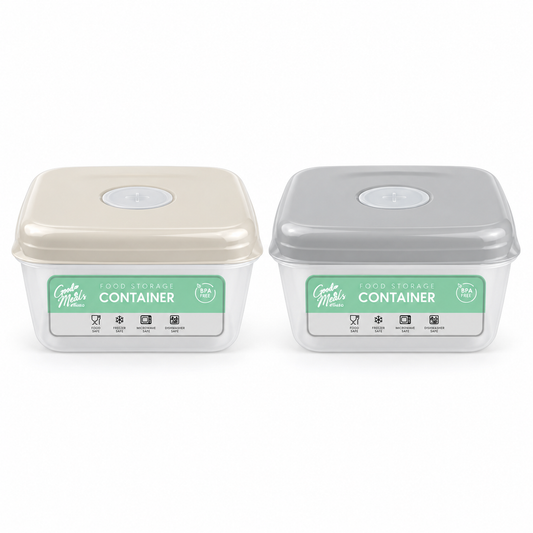 Vented square plastic container 2.1L