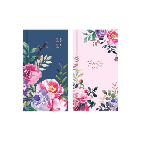 Vintage floral slim 2026 diary
