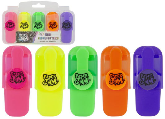 Paper jam mini highlighters 5 pack