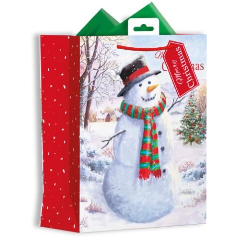 Medium Christmas gift bag - snowman