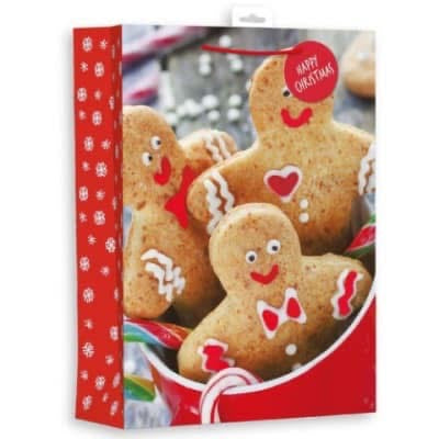 Medium Christmas gift bag - gingerbread man