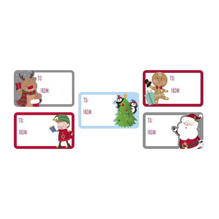 Christmas sticky gift labels - cute
