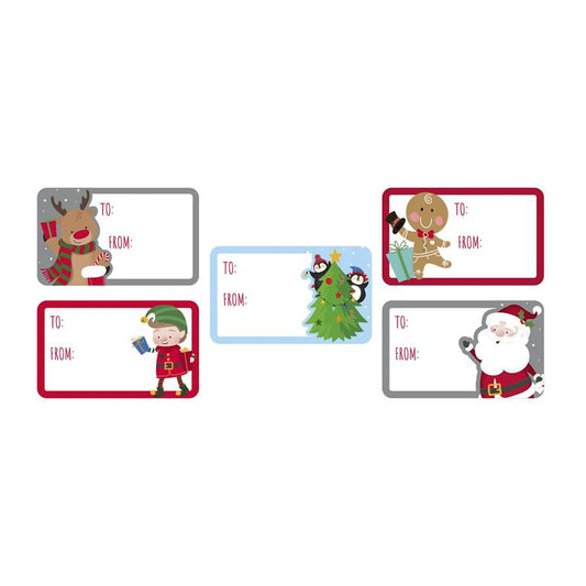 Christmas sticky gift labels - cute