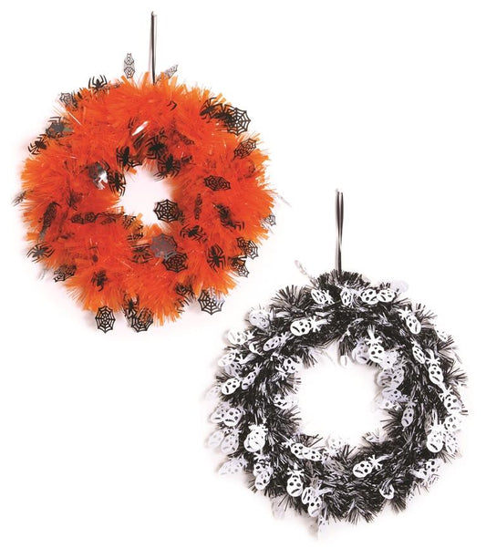 Halloween tinsel wreath