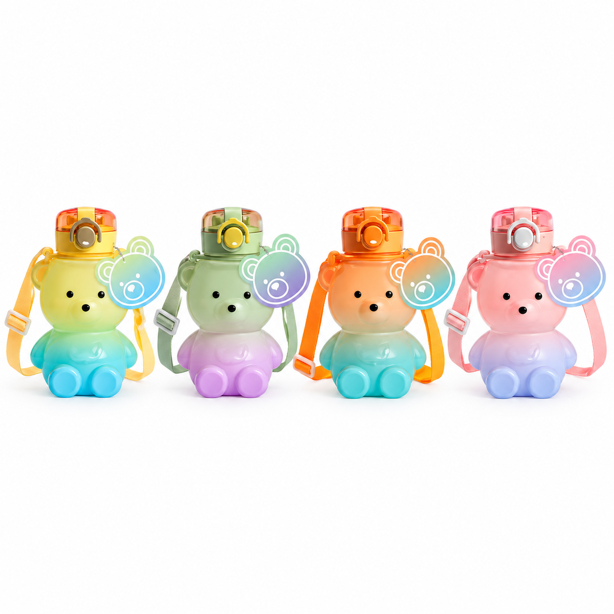 Frosted plastic ombré bear bottle 725ml