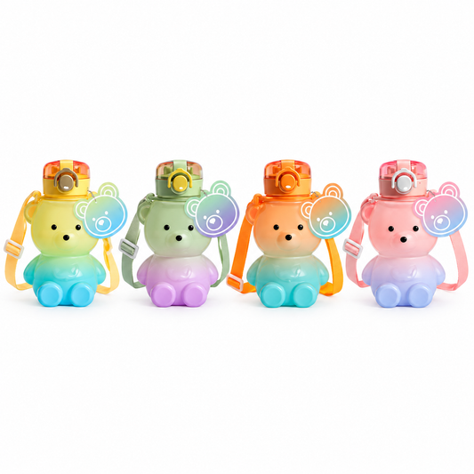 Frosted plastic ombré bear bottle 725ml