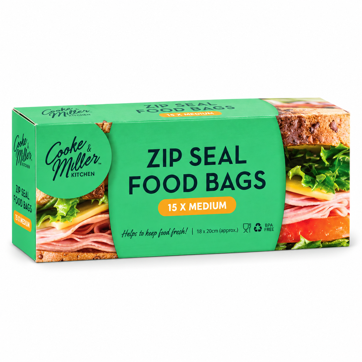 Slide zip food bags 15 pack