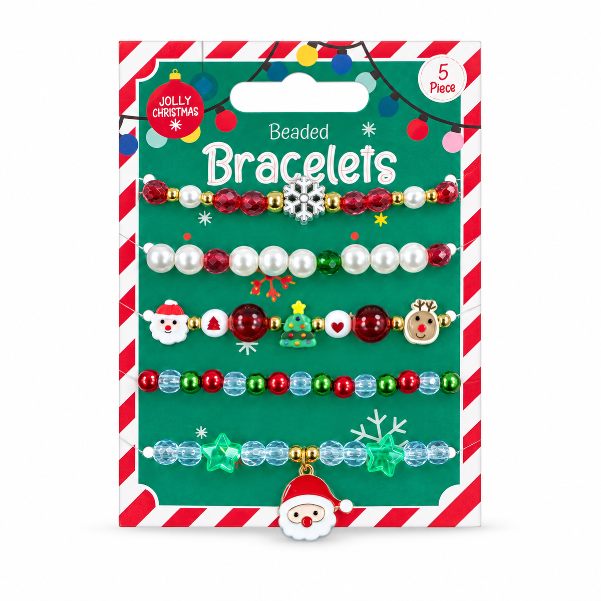 Christmas beaded bracelets 5 pack
