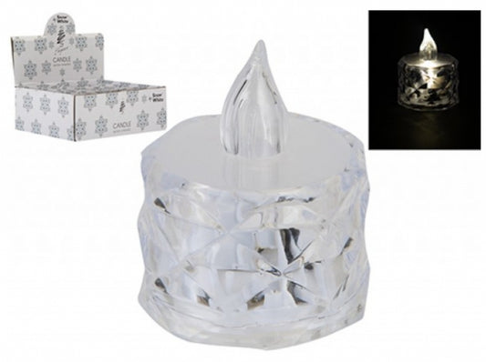 Crystal battery tealight candle