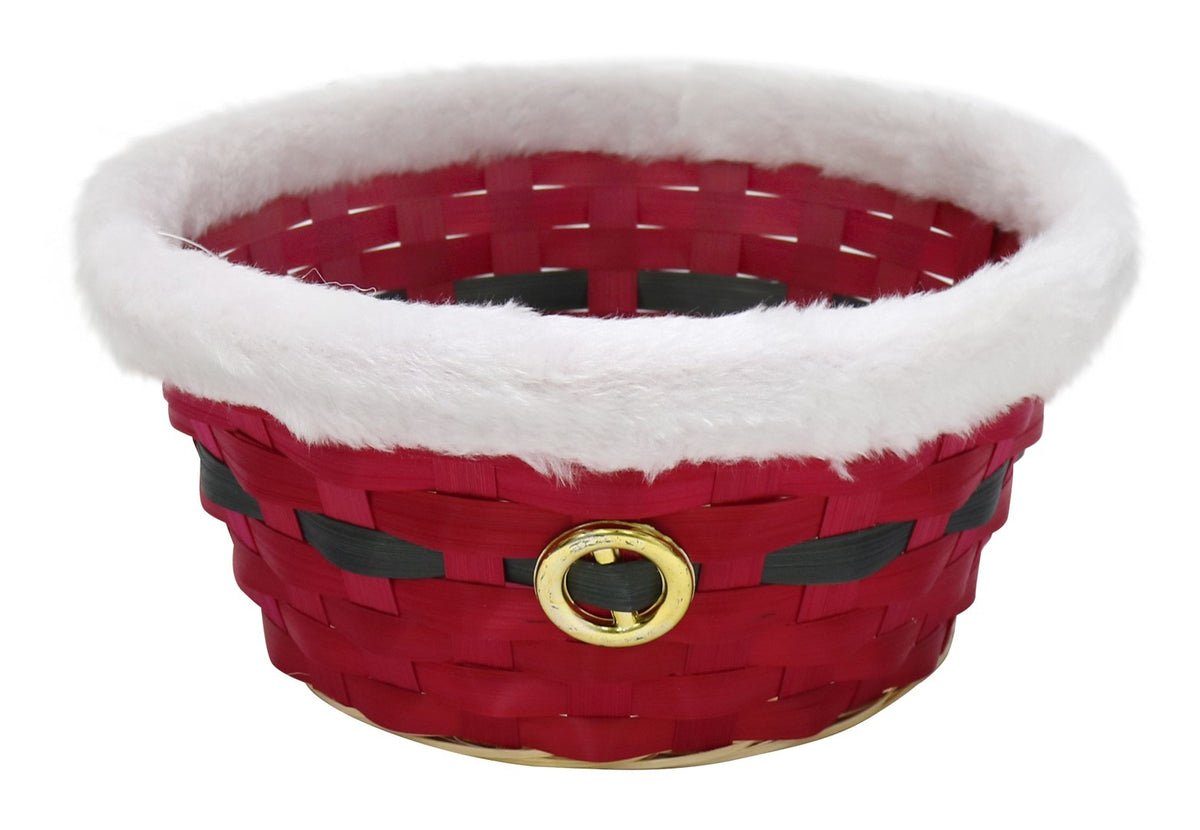 Santa basket with faux fur trim