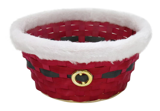 Santa basket with faux fur trim