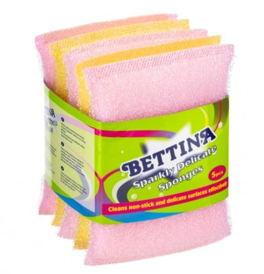 Bettina sparkle delicate coloured scourers 5 pack