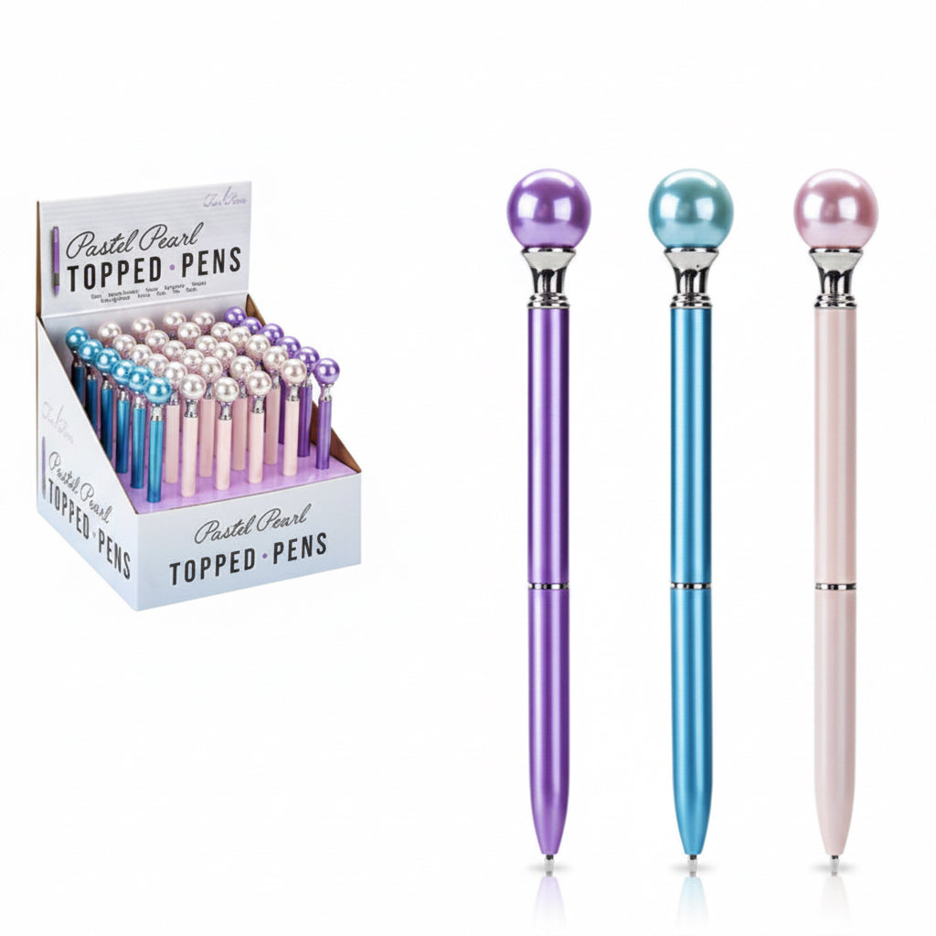 Pastel pearl ball top pen