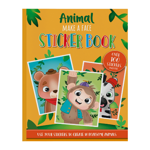 Animal make a face sticker book
