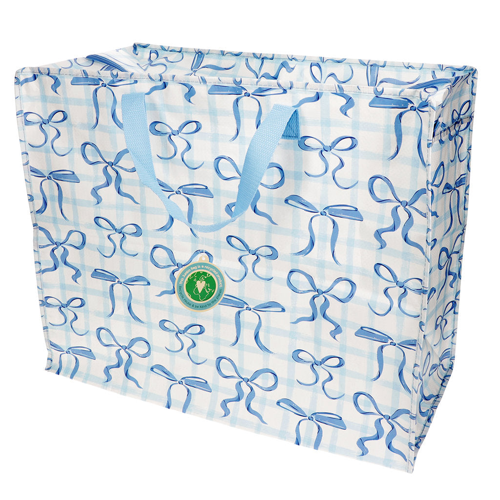 Jumbo storage bag - blue bows