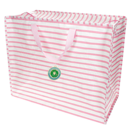 Jumbo storage bag - pink stripes