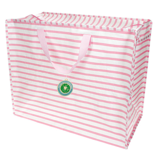 Jumbo storage bag - pink stripes