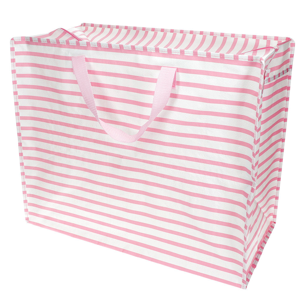 Jumbo storage bag - pink stripes