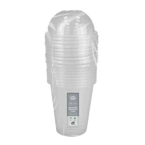 Takeaway drink cups with dome lids 10 pack
