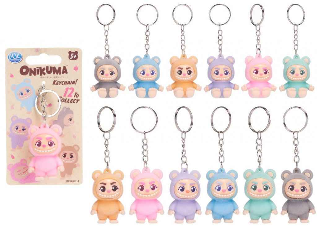 3D flocked Onikuma monster keyring