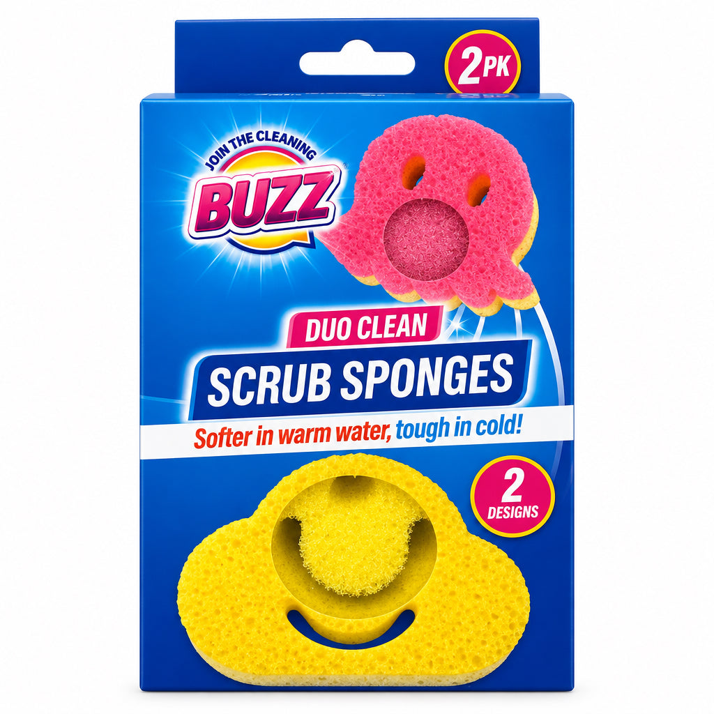 Buzz Duo Clean scrub sponges 2 pack.
