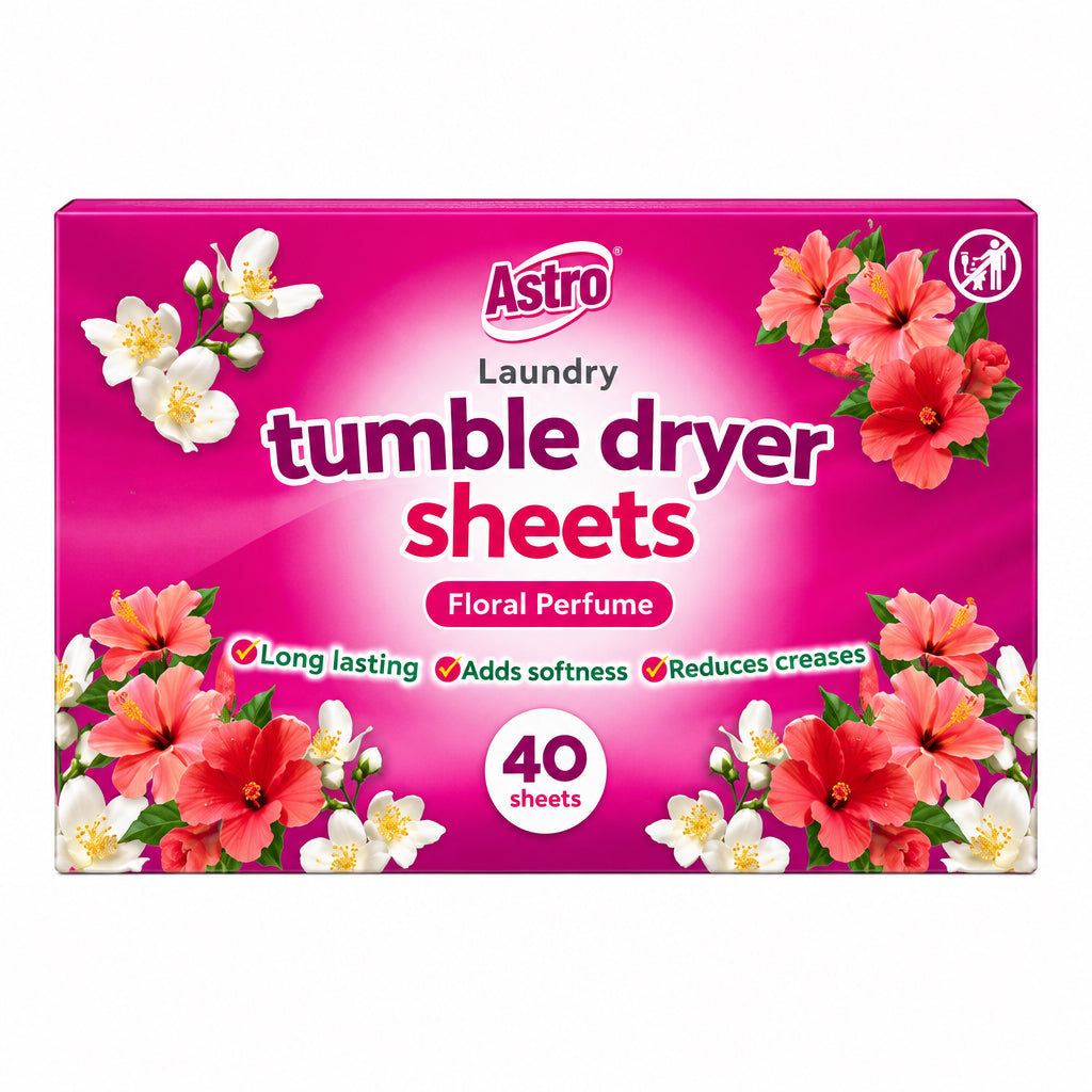Astro tumble dryer sheets 40 pack - floral perfume