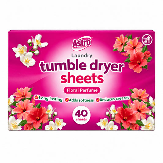 Astro tumble dryer sheets 40 pack - floral perfume