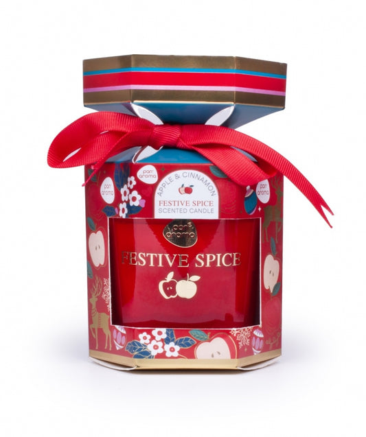 Christmas cracker candle - red festive spice