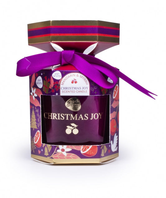 Christmas cracker candle - purple Christmas joy