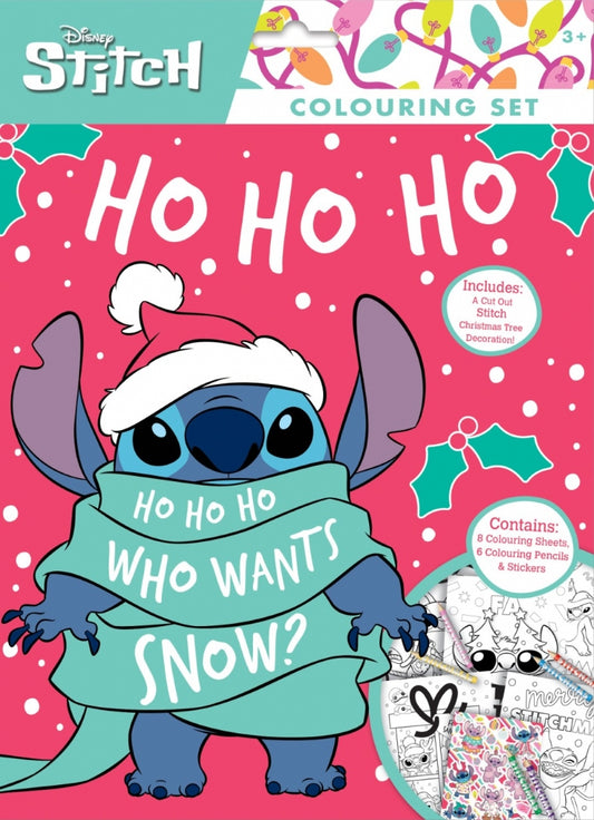 Stitch Christmas colouring set