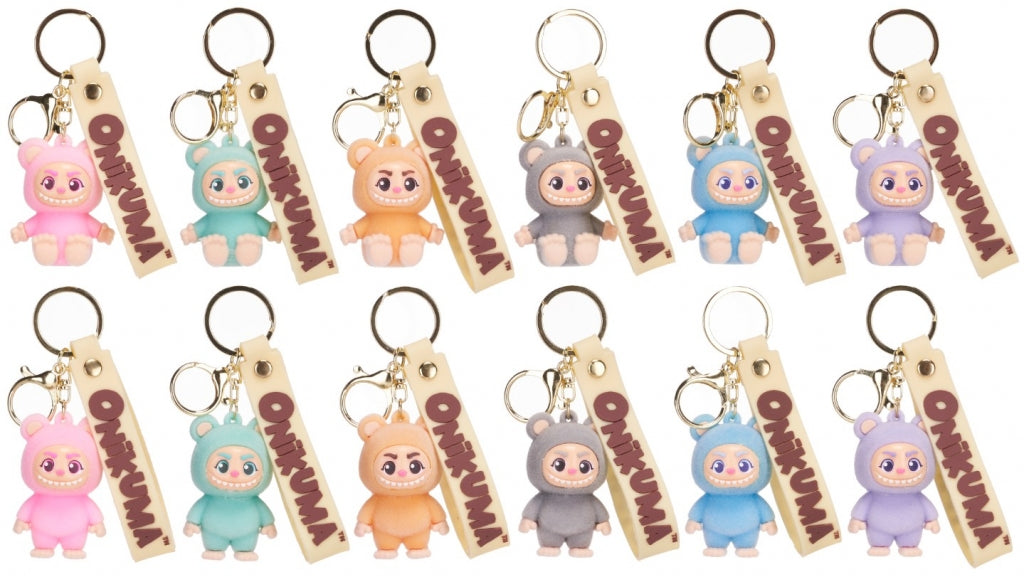 3D onikuma monster flocked keyring