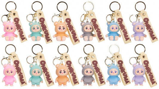 3D onikuma monster flocked keyring