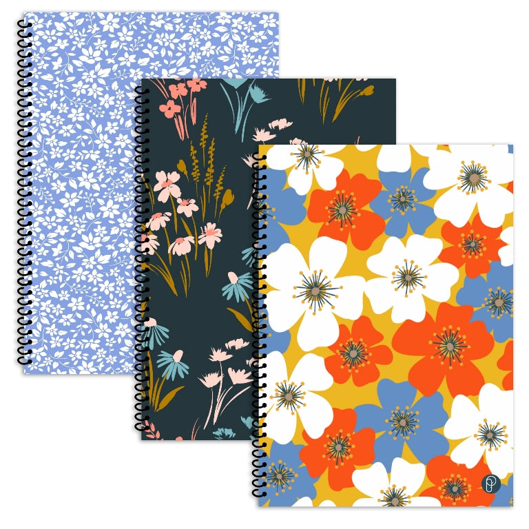 Floral 20x28cm spiral notebook