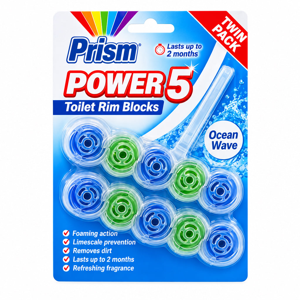 Prism Power 5 toilet rim blocks 2 pack - ocean wave.
