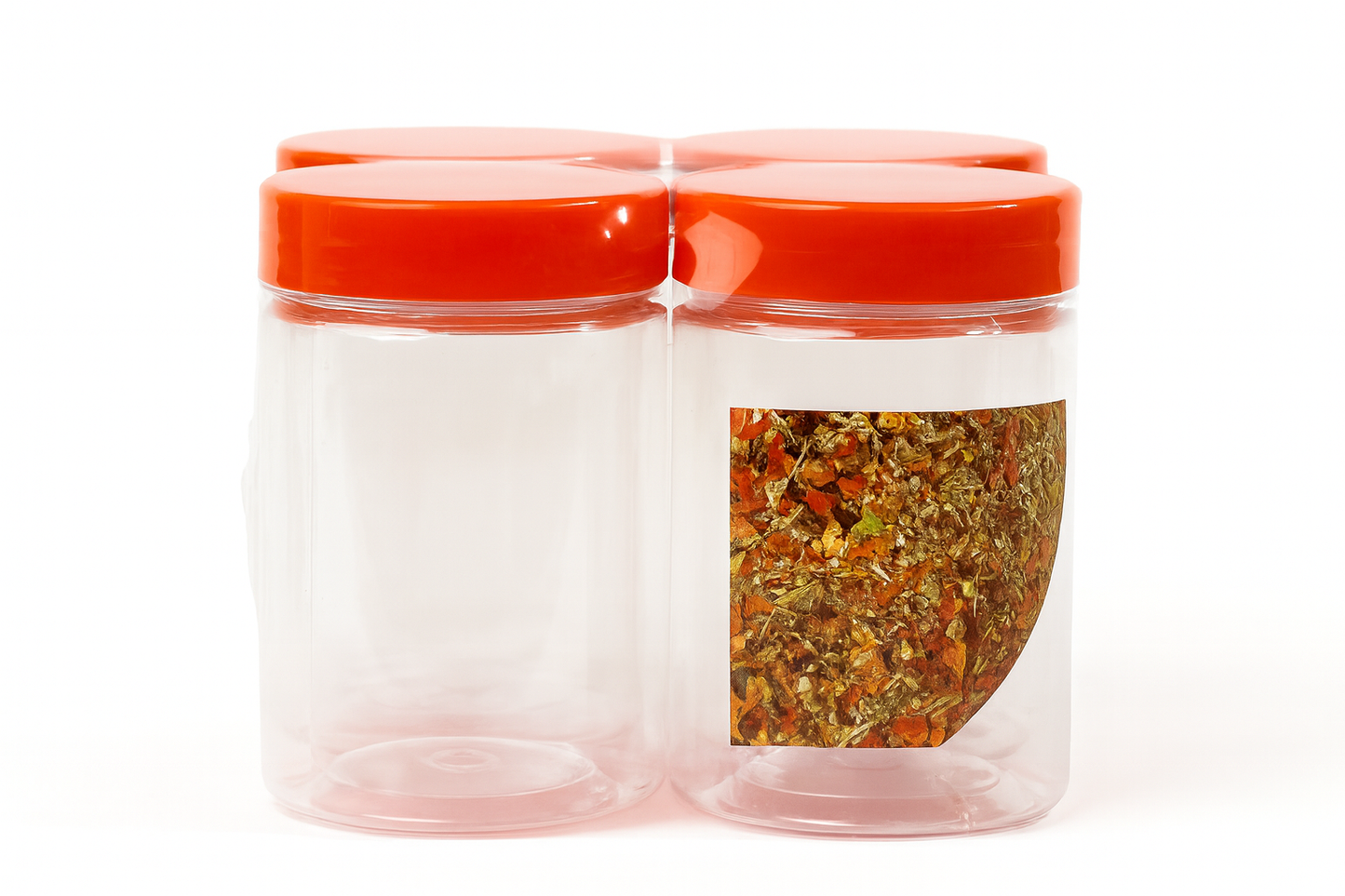 Plastic storage jar 4 pack 200ml