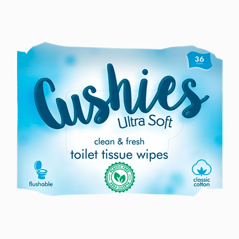 Cushies ultra soft toilet wipes - plastic free