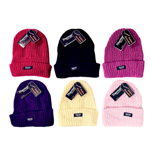 Thermal ribbed beanie hat