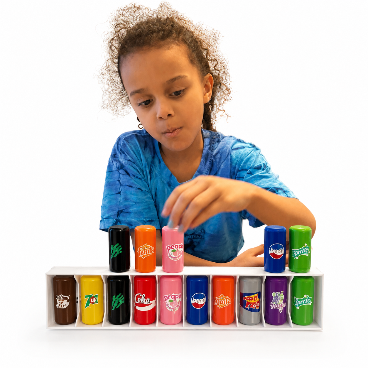 Coloured can matching game
