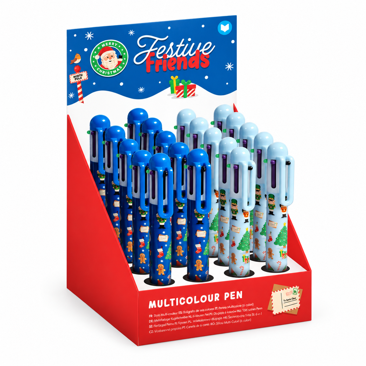 Festive Friends multicolour Christmas pen.