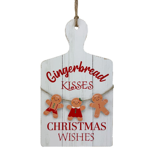 Gingerbread kisses wooden board