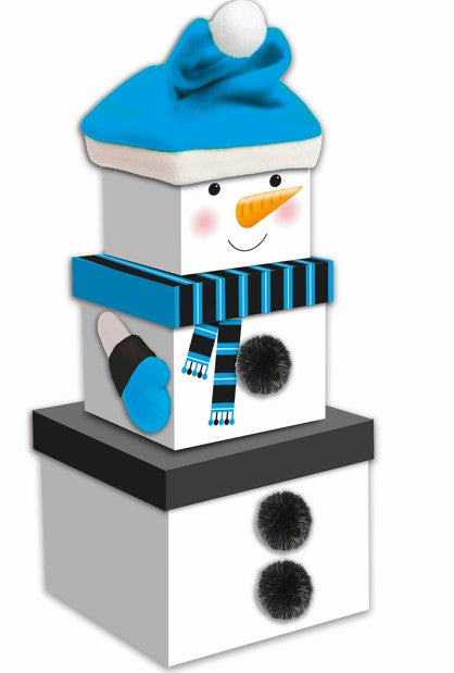 Christmas nesting gift boxes - snowman (pom pom)