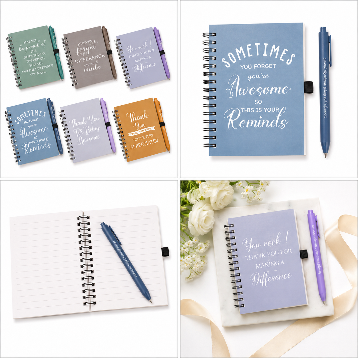 Motivational notebook and pen set