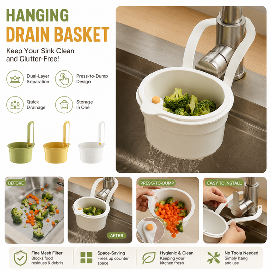 Hanging drain basket