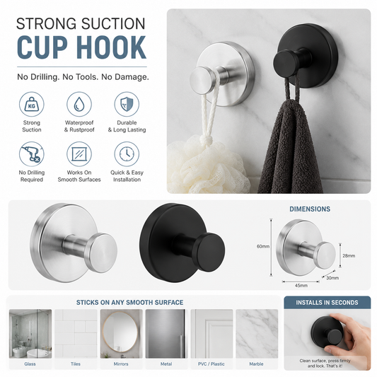 Suction cup wall hook