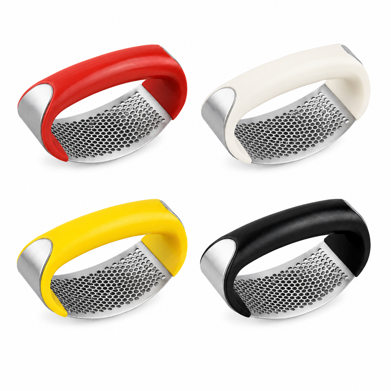 Stainless steel ring garlic press