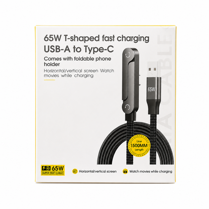Flat port charging cable - type C to USB