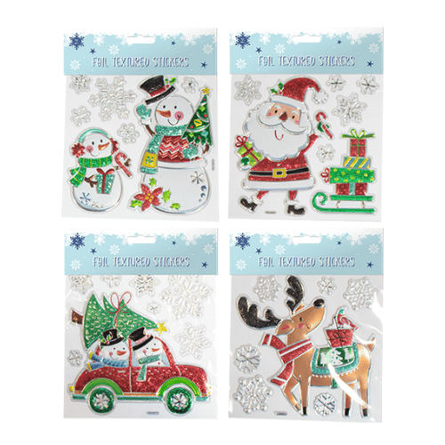 Christmas foil textured wall stickers
