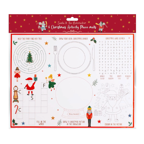 Santa & the nutcracker activity placemats 6 pack