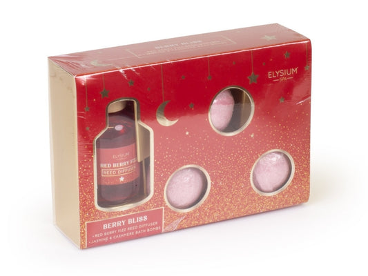 Reed diffuser and bath bomb set - berry bliss